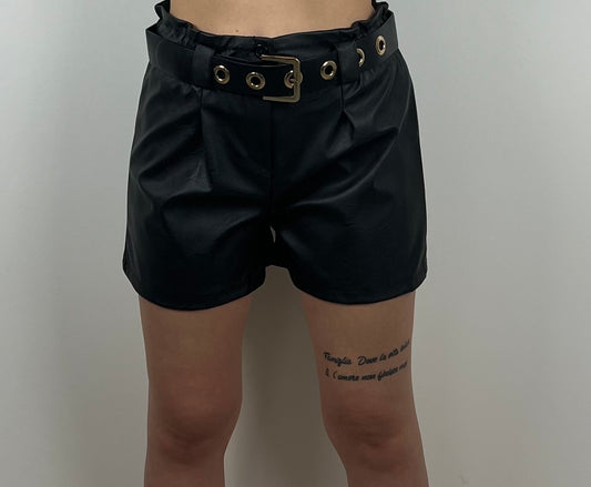 Short noir avec ceinture offerte"Short con cintura"